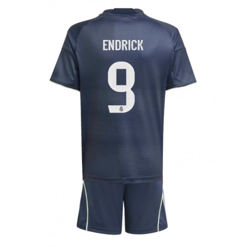 Lacne Dětský Futbalové dres Real Madrid Endrick #9 2025-26 Krátky Rukáv - Preč (+ trenírky)